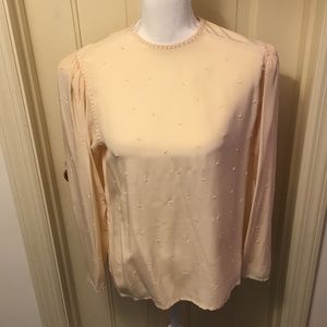 Pearl Beaded Silk Top NWT